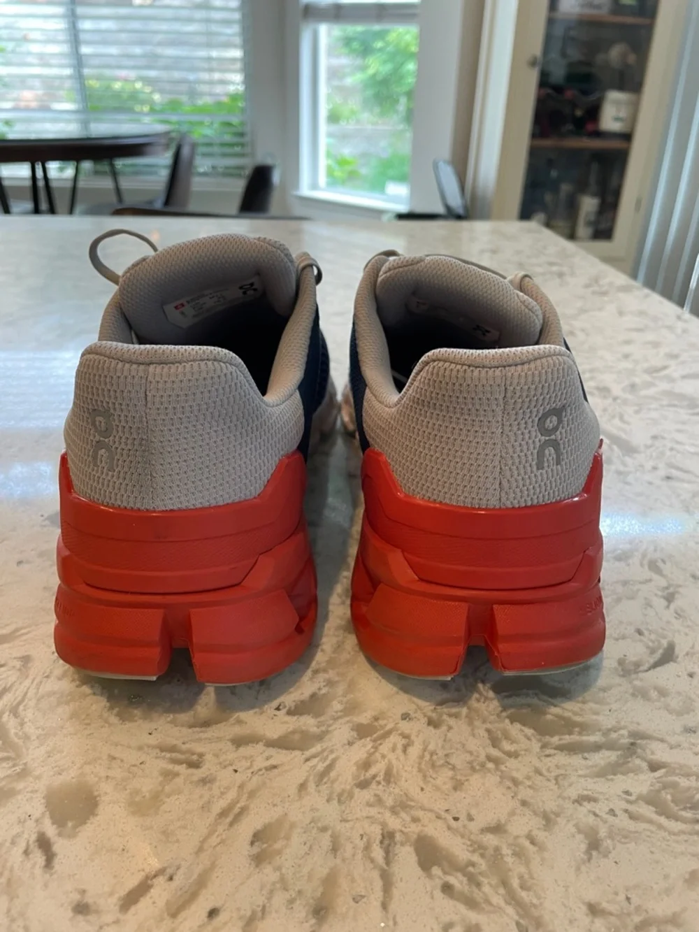 On Running Men’s Cloudflyer Shoes - Navy/Gray/Red-orange - Picture 9 of 9